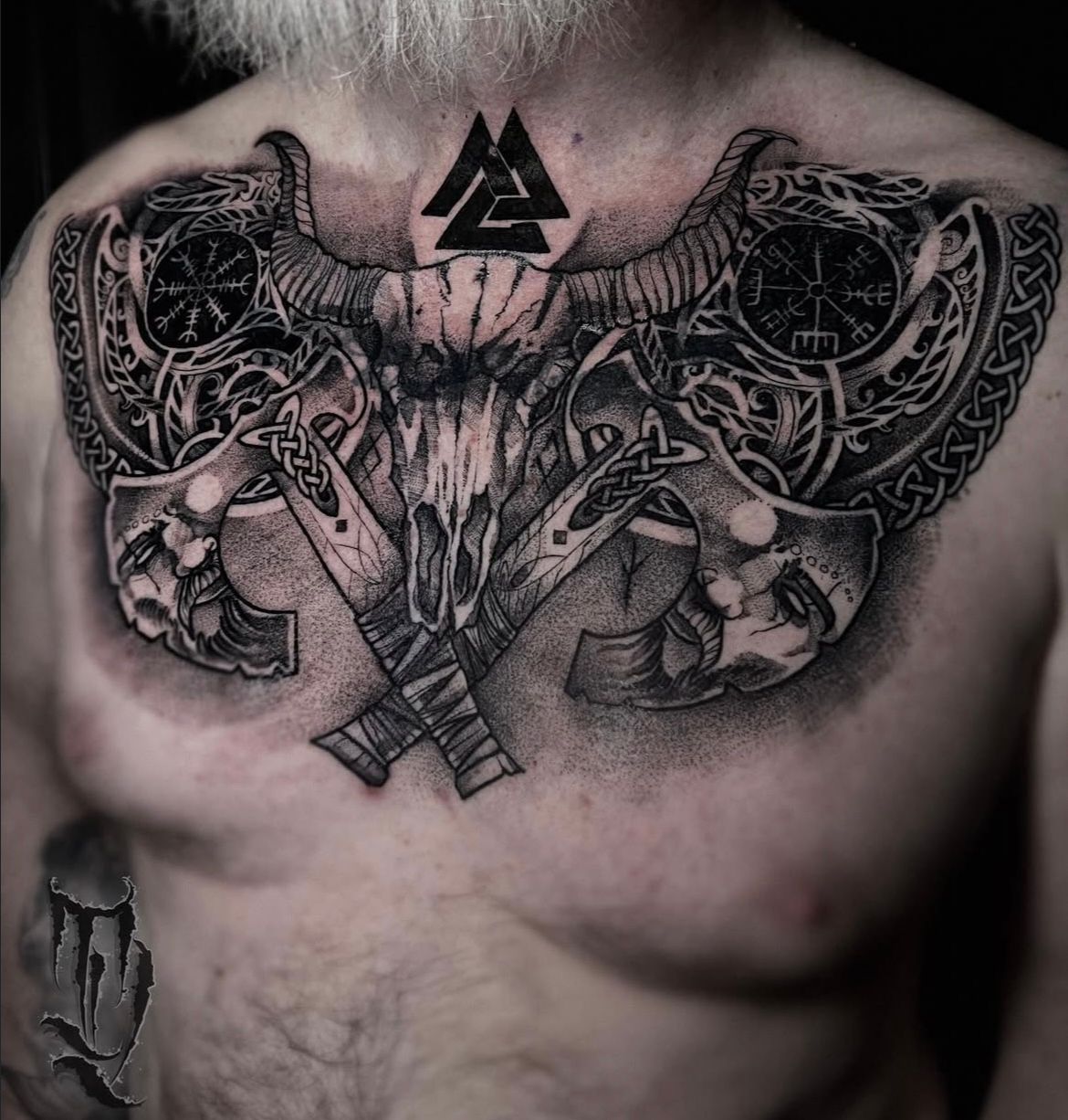 Viking Tattoo by Val at Silver Ghost Tattoo in Edmonton Alberta Canada