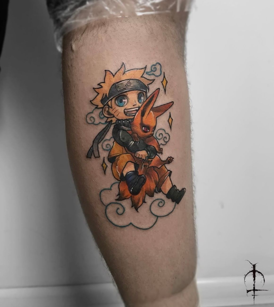 Naruto and Kurama Tattoo by Val at Silver Ghost Tattoo in Edmonton Alberta Canada