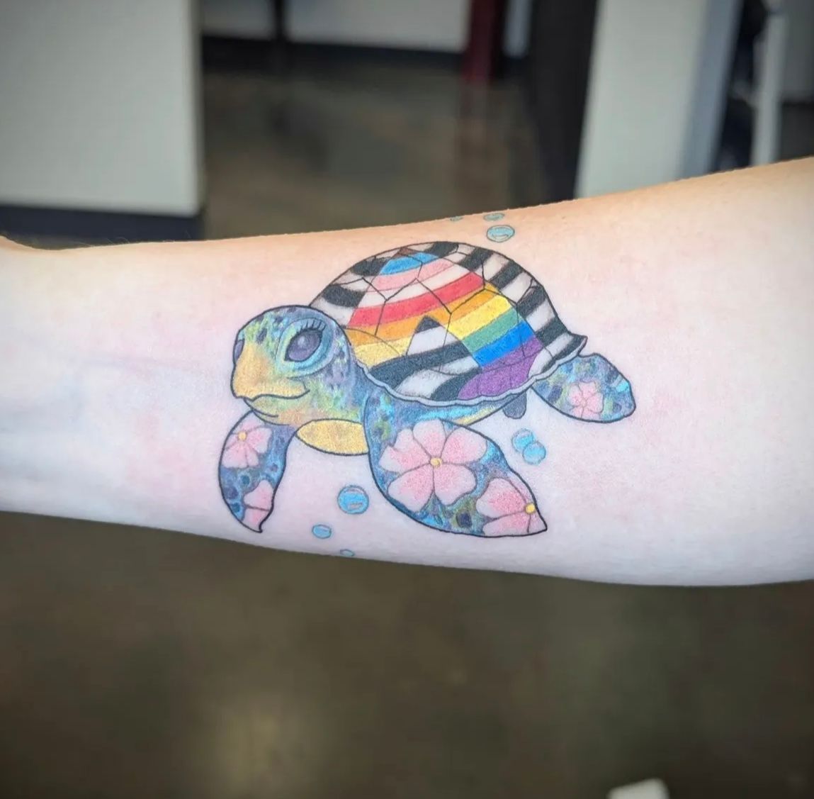 Sea Turtle Tattoo by Samantha Hnatiw at Crimson Empire Tattoo in Edmonton Alberta Canada
