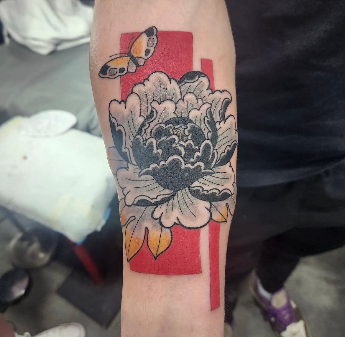 Floral Tattoo by Sheila Anderson at Crimson Empire Tattoo in Edmonton Alberta Canada