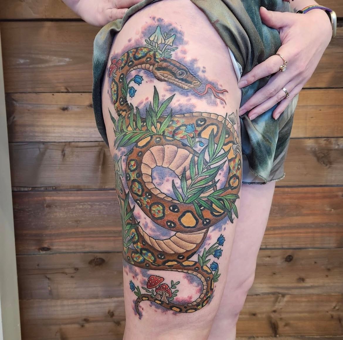Snake Tattoo by Sheila Anderson at Crimson Empire Tattoo in Edmonton Alberta Canada