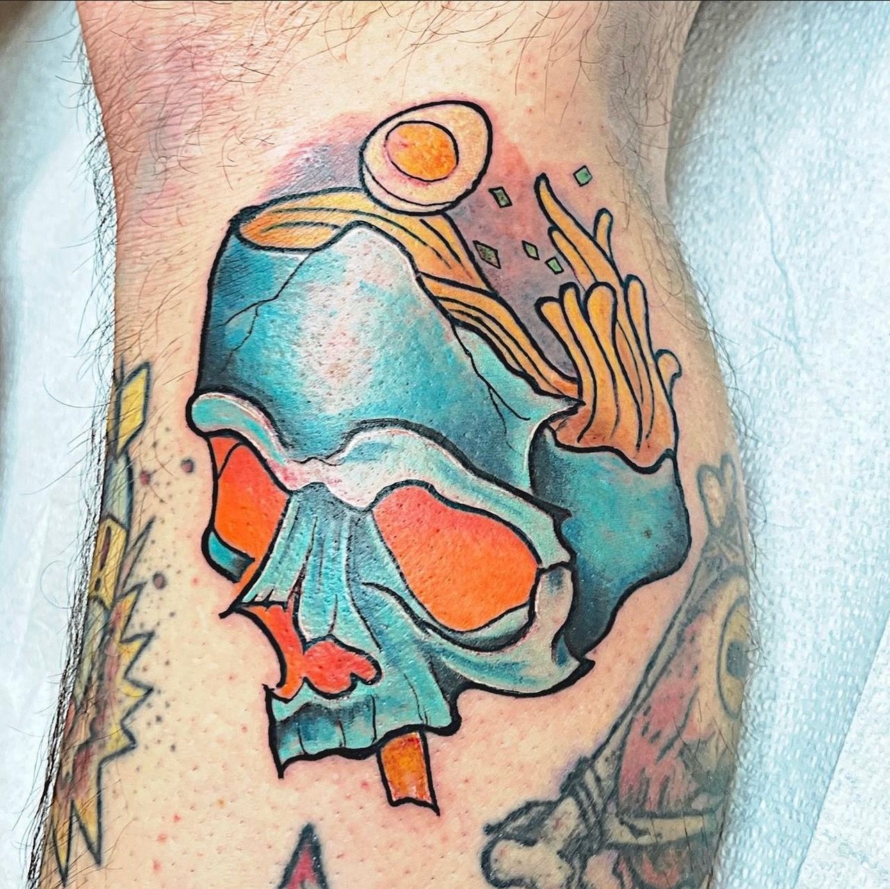 Skull Tattoo by Tony Honning at Silver Ghost Tattoo in Edmonton Alberta Canada