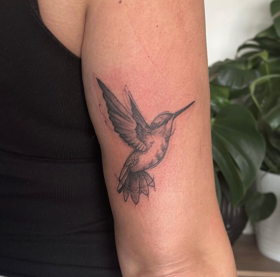 Hummingbird Tattoo by Adrienne Alexander at Silver Ghost Tattoo in Edmonton Alberta Canada