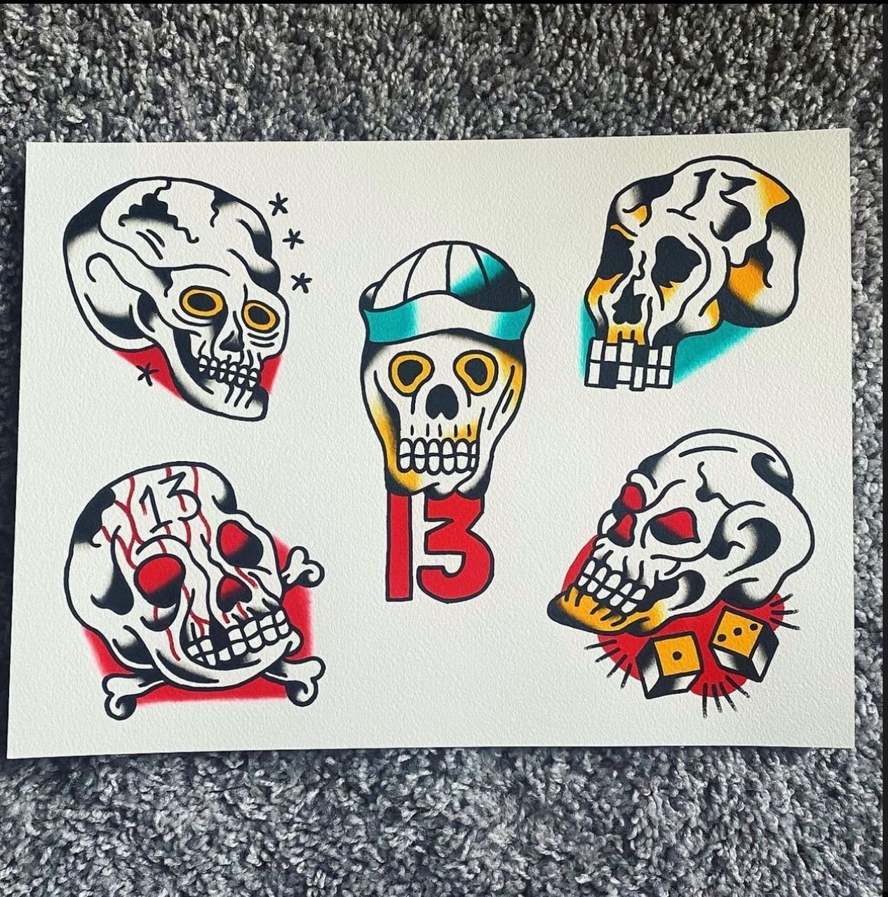 Traditional Flash Designs by JD Pezderic at Silver Ghost Tattoo in Edmonton Alberta Canada