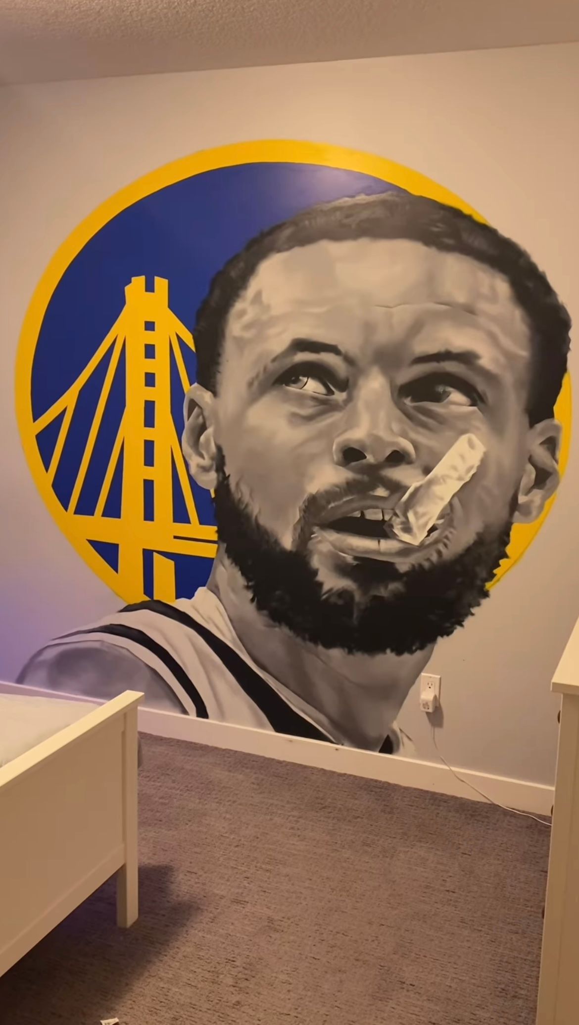 Steph Curry Mural by Keon Courtney at Crimson Empire Tattoo in Edmonton Alberta Canada