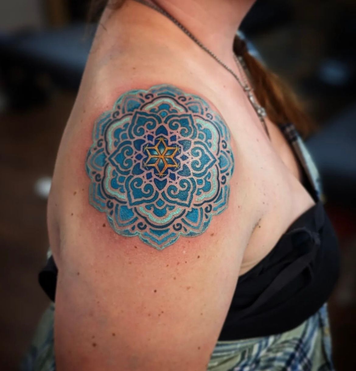 Mandala Tattoo by Amber Strange at Silver Ghost Tattoo in Edmonton Alberta Canada