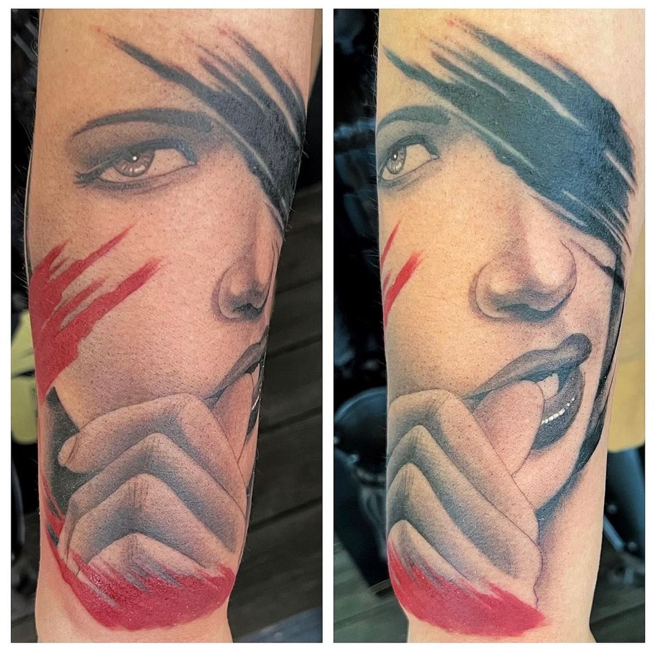 Woman Portrait Tattoo by Chad Lavers at Crimson Empire Tattoo in Edmonton Alberta Canada