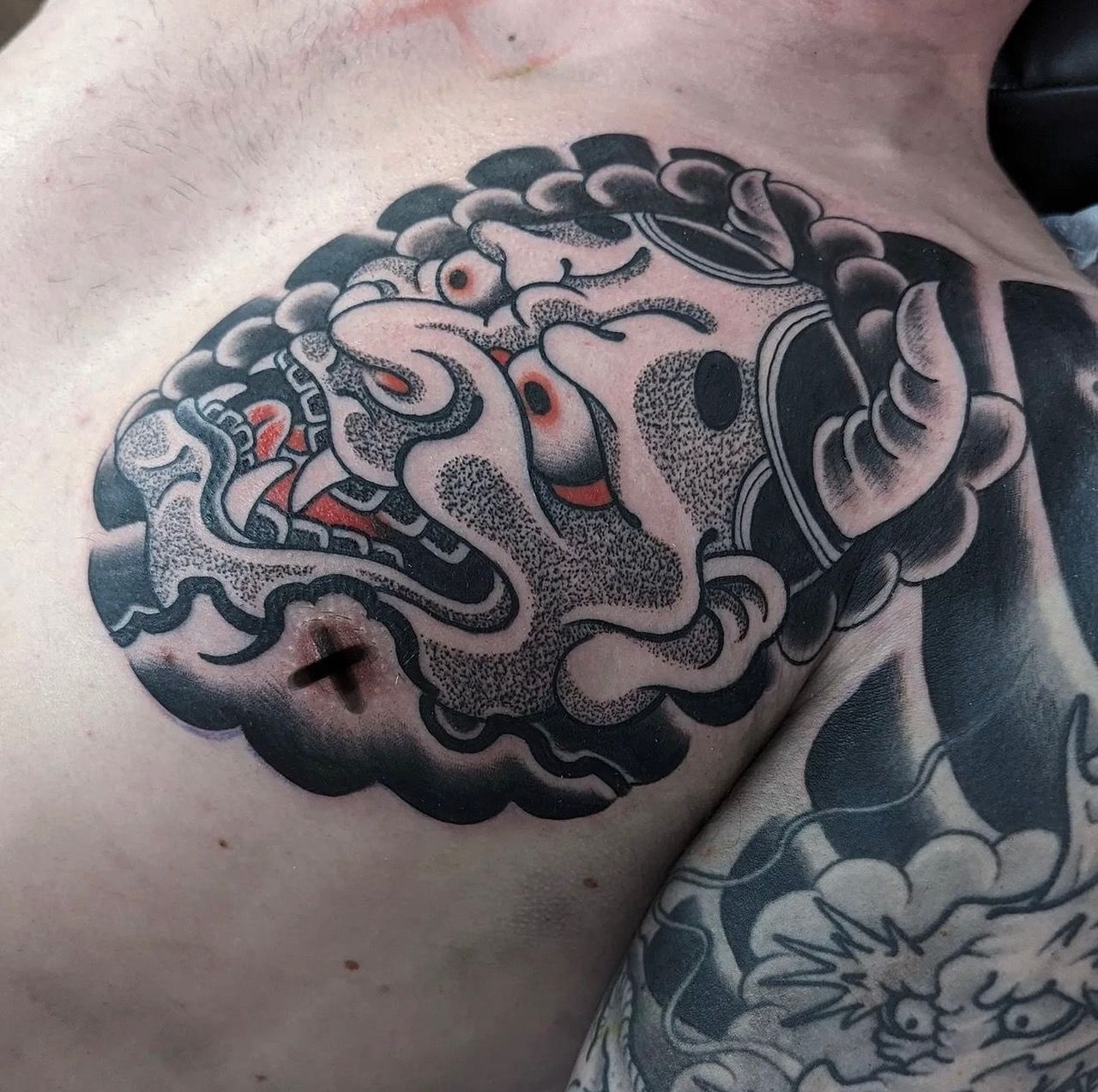 Hannya Tattoo by Chris Benson at Silver Ghost Tattoo in Edmonton Alberta Canada