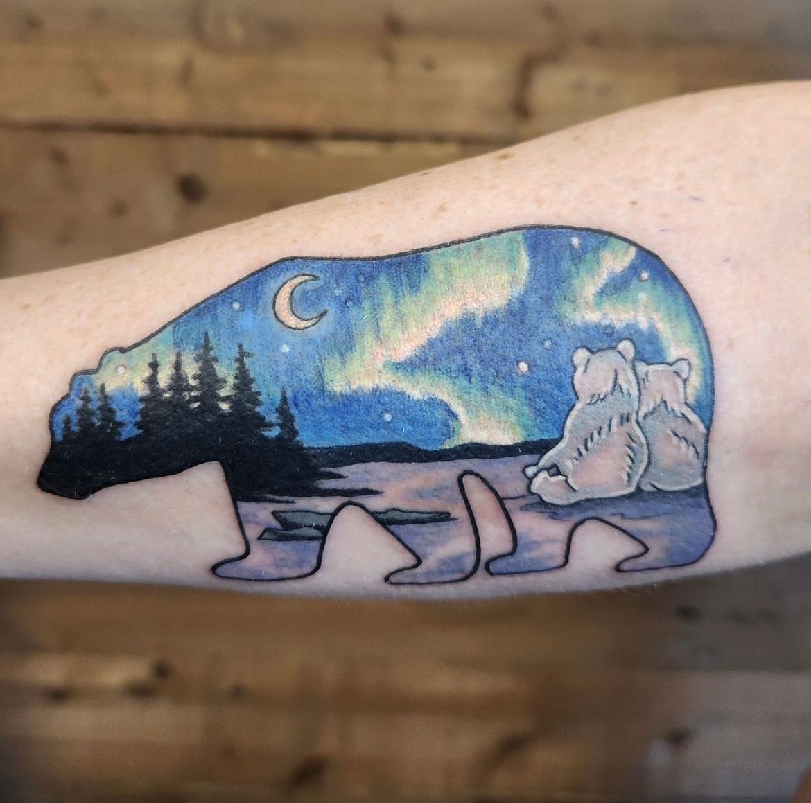 Polar Bear Family Tattoo by Sheila Anderson at Crimson Empire Tattoo in Edmonton Alberta Canada