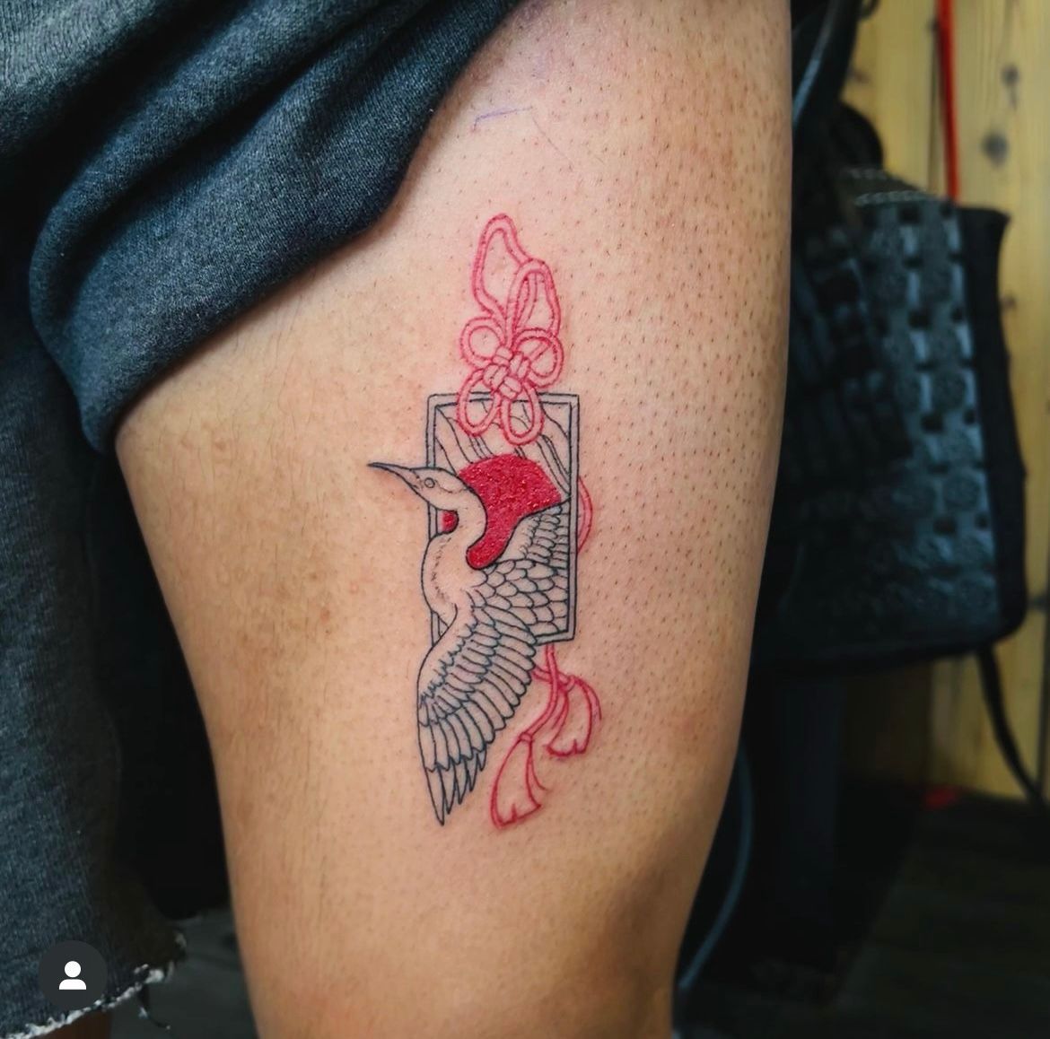 Crane and Charm Tattoo by Vinny Nguyen at Crimson Empire Tattoo in Edmonton Alberta Canada