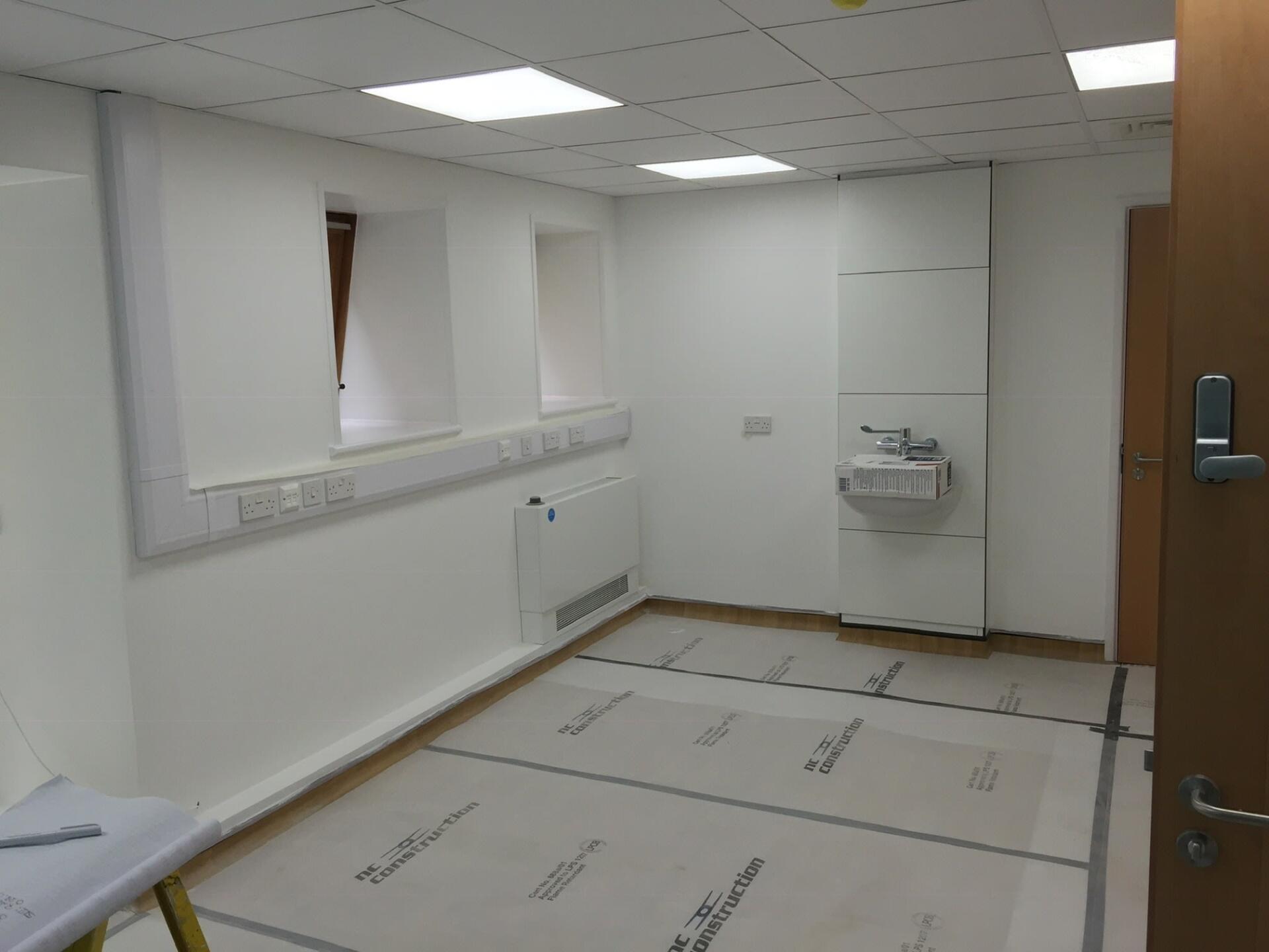 Additional sockets and electrics in white commercial space