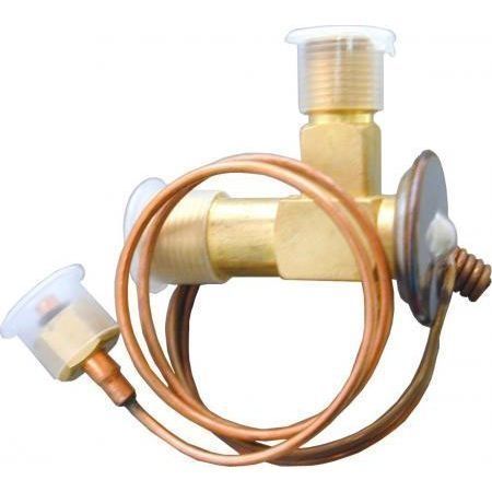 A brass valve with two copper wires attached to it