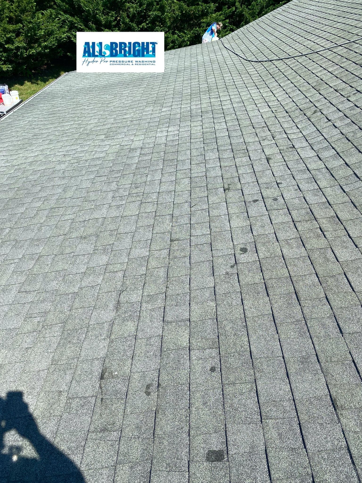 A close up of a roof with a sign on it.