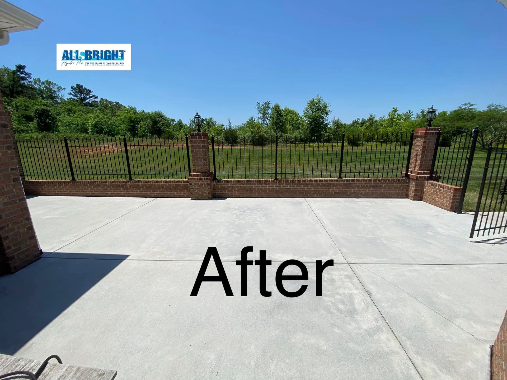 A picture of a patio with the words after on it