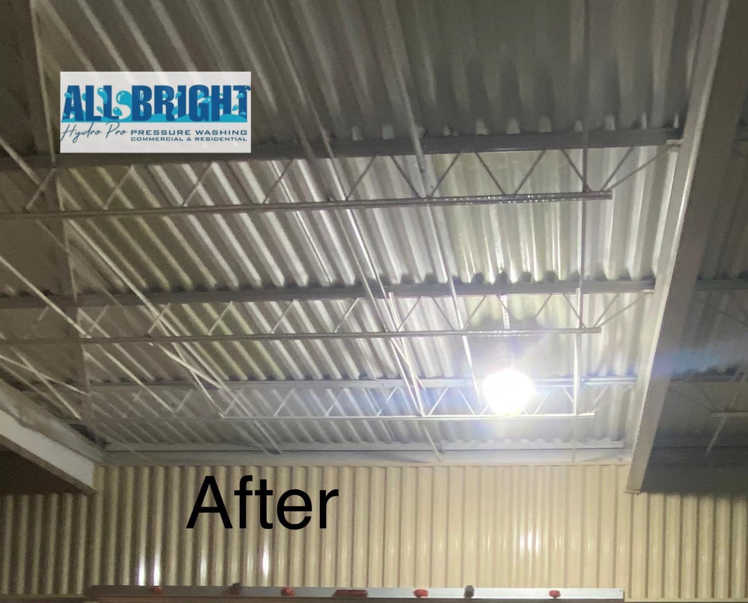 A picture of the ceiling of a building with the words after written on it