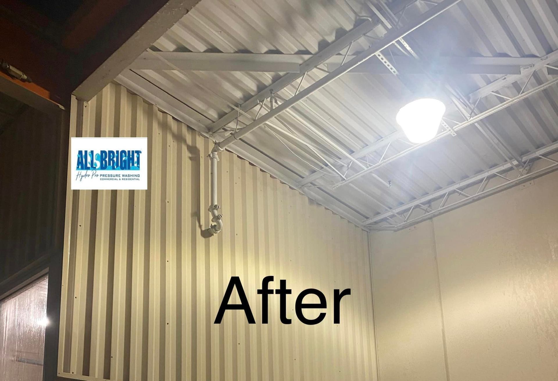 A picture of a building with the words `` after '' written on it.