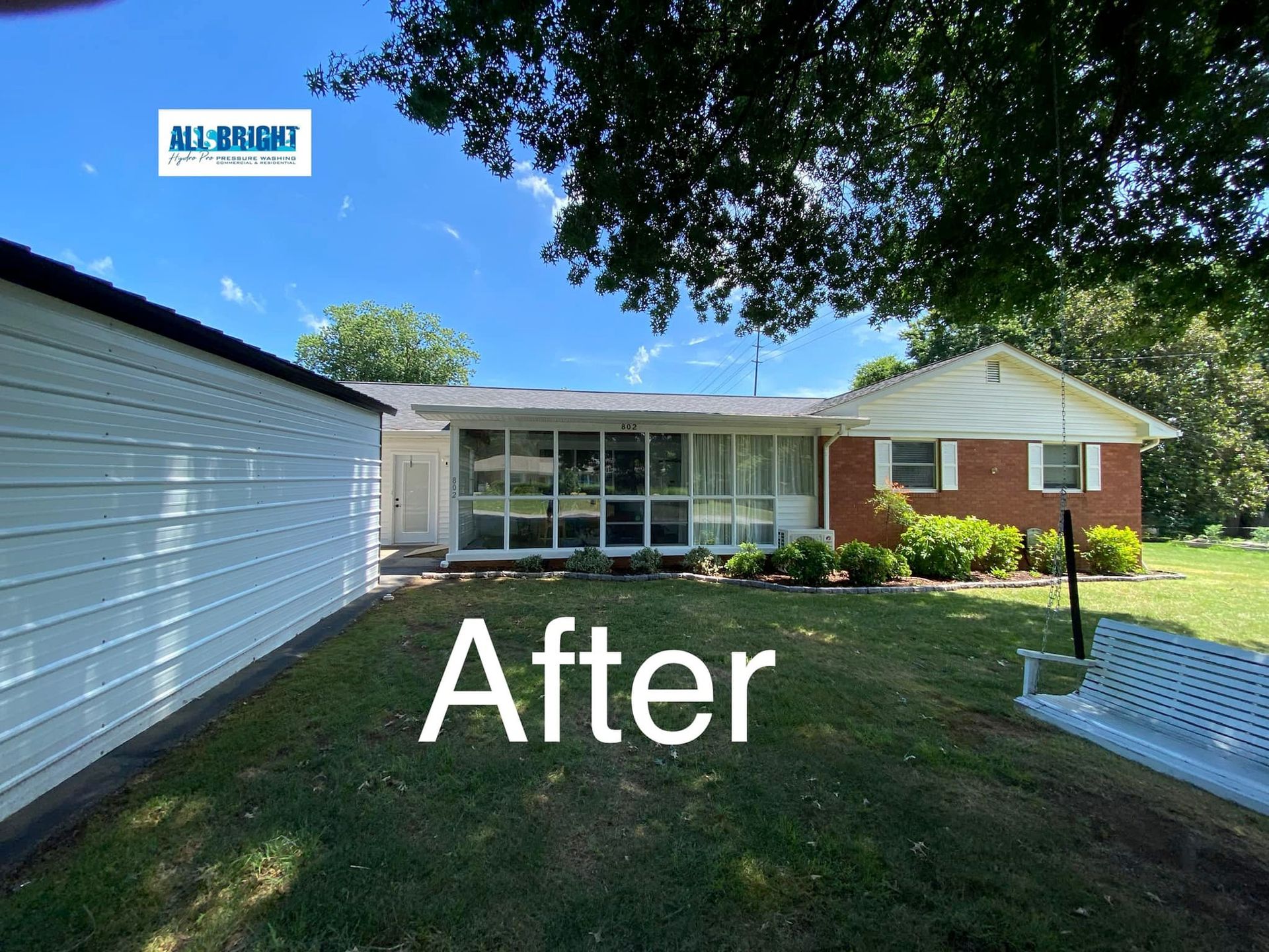 A picture of a house after being painted white