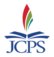 a logo for jcps with a book and a flame