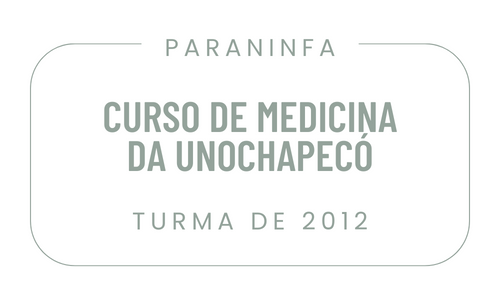 The logo for paraninfa curso de medicina da unochapeco turma de 2012 on a white background.