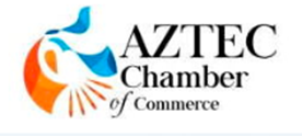 A logo for the aztec chamber of commerce