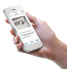 Phone App available to control motorized blinds