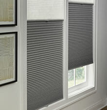 cellular& honeycomb shades with two fabric combination