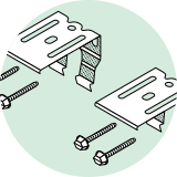 a drawing of a pair of brackets with screws attached to them .