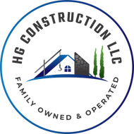 The logo for hg construction llc is a family owned and operated company.