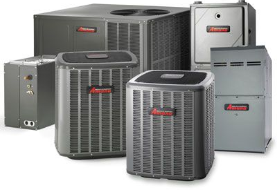 A group of air conditioners and humidifiers are sitting next to each other on a white background.