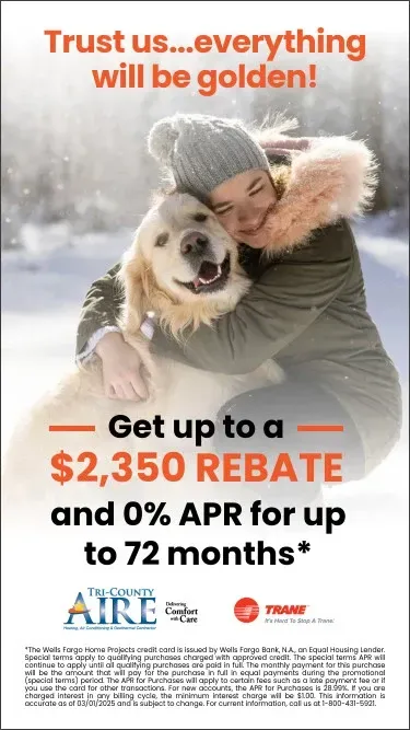 An advertisement for a new aire system with 0% apr financing for 72 months