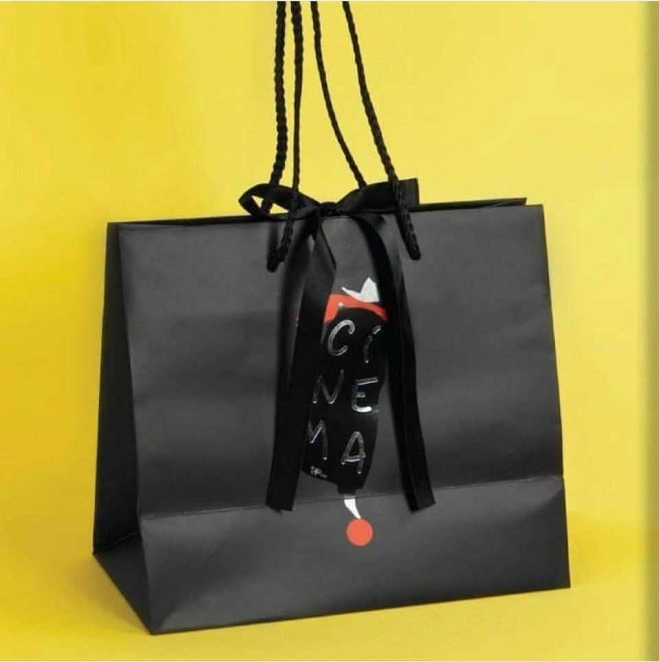 busta plastificata con fiocco