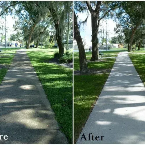 Before And After Sidewalk Cleaning — Winter Park, FL — Pudles Pressure Washing
