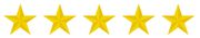 A row of yellow stars on a white background.