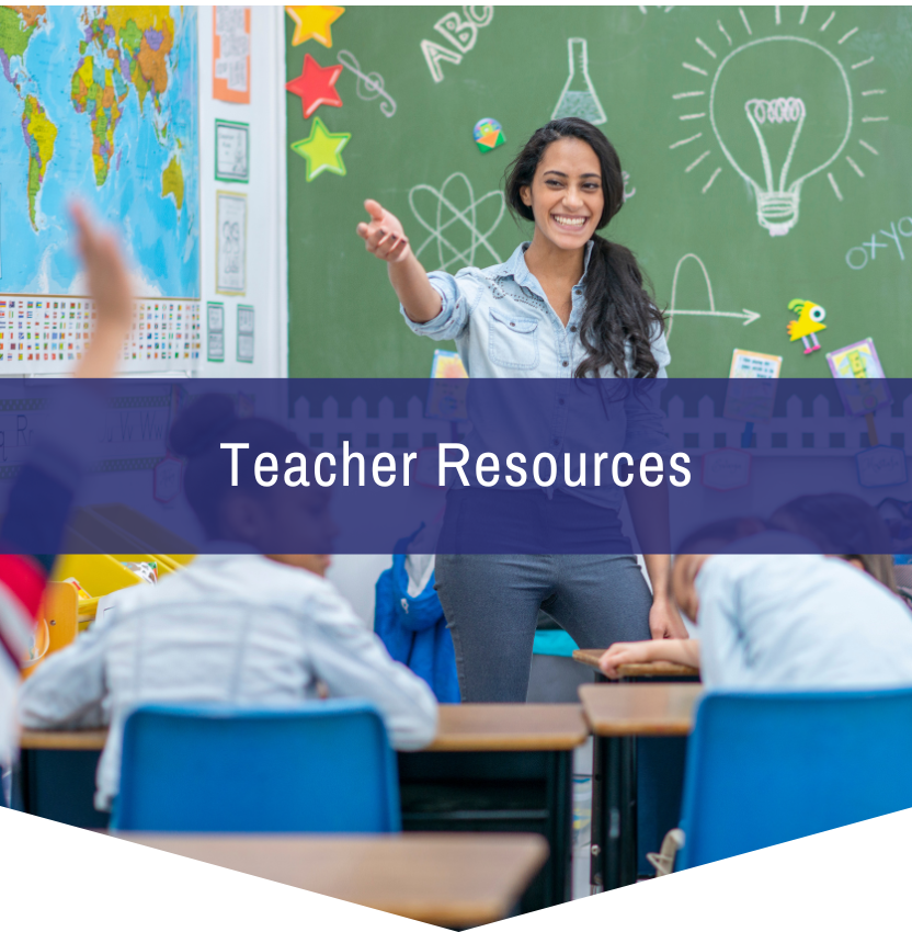 A teacher is standing in front of a classroom with students raising their hands ..