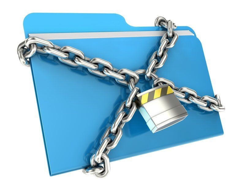 A protected folder with the use of encrypted service.