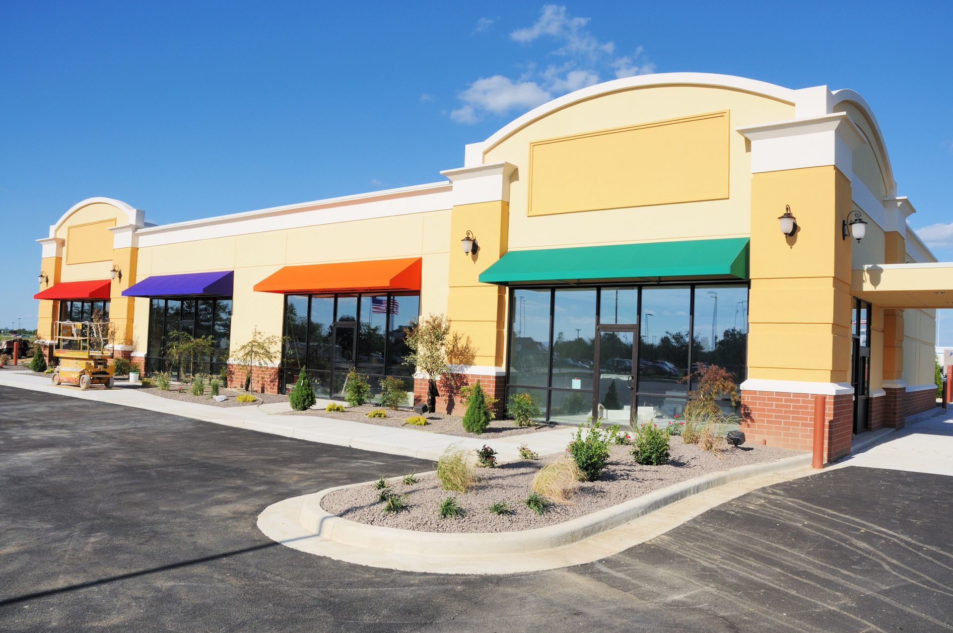 New Construction Commercial Real Estate Storefront Building — Indianapolis, IN — Awn Clean