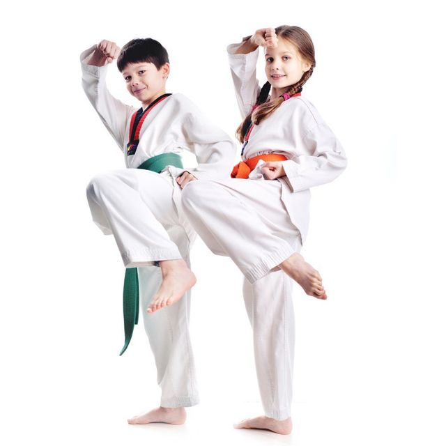 Kid in martial arts uniform