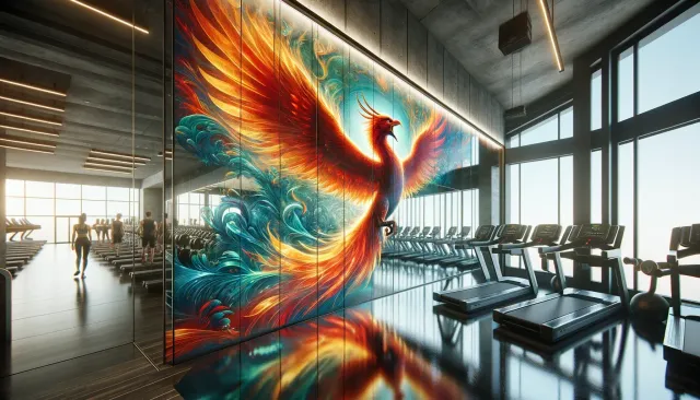 Hermosos diseños de vidrio con vidrio reflectante e impresión.