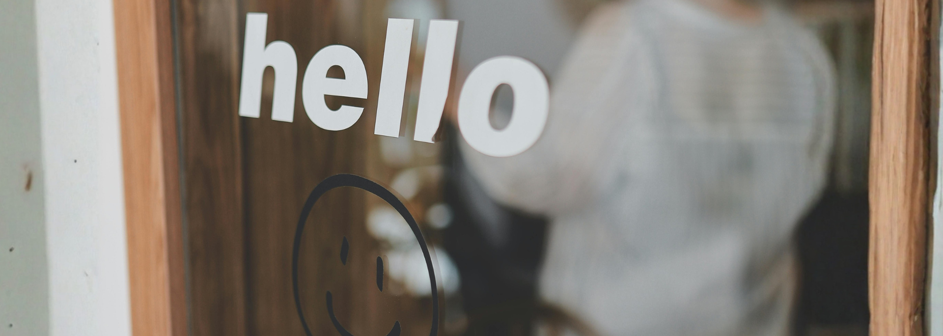 Picture of sticker letters on glass. 