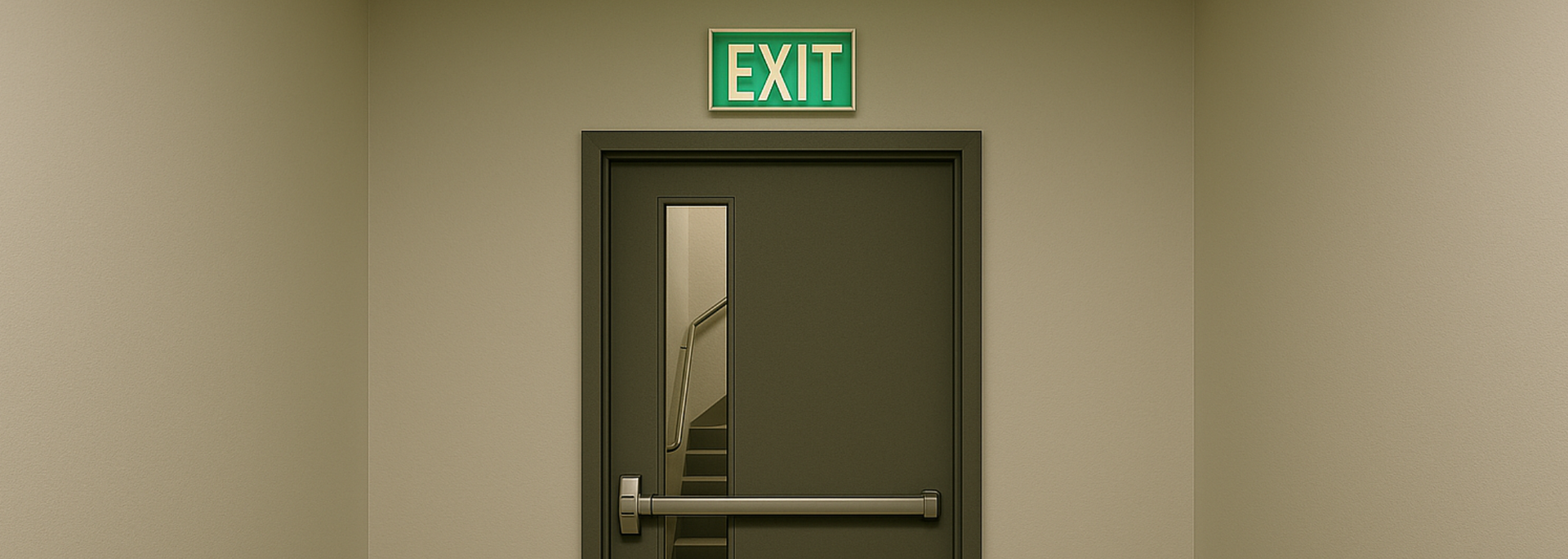 Picture of a fire door with glass window. Picture of a fire door with glass window.