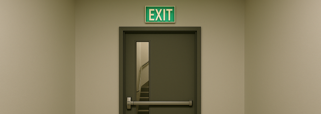 Picture of a fire door with glass window. Picture of a fire door with glass window.
