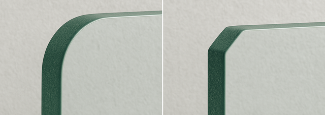 Picture of radius and dubbed corners side by side. Picture of radius and dubbed corners side by side.
