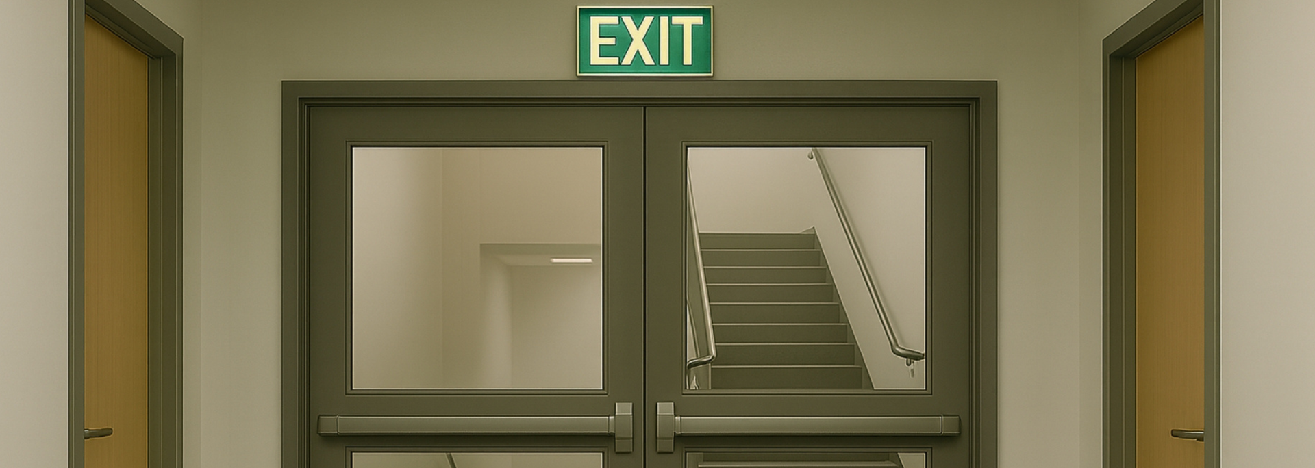 Picture of a fire door. Picture of a fire door.