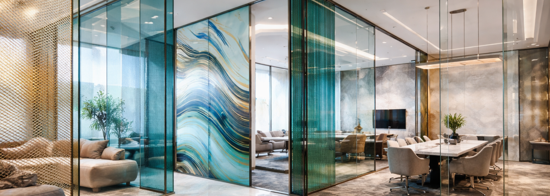 Picture of a beautiful glass office. 