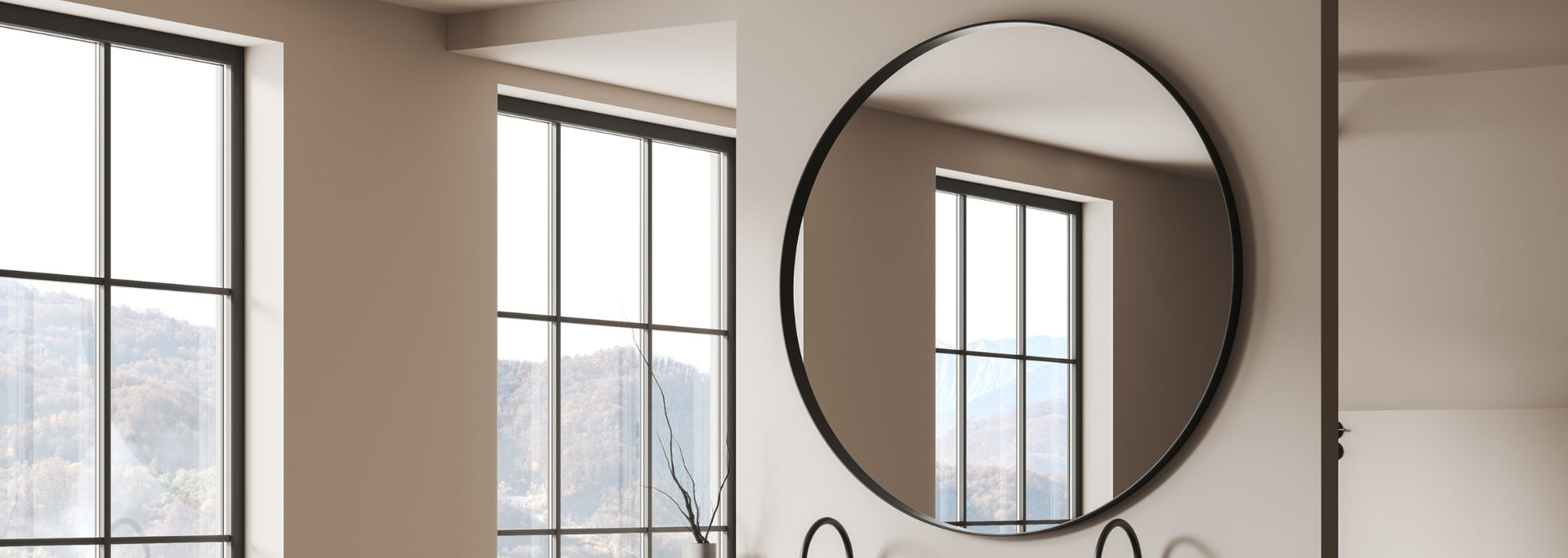 Picture of a clean modern mirror. 