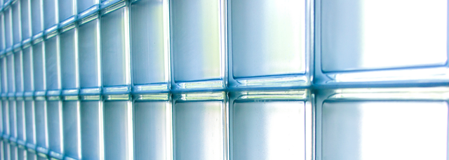 Picture of a wall made of glass blocks. Picture of a wall made of glass blocks.