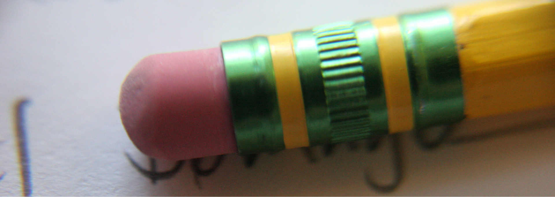 Picture of a pencil rubber.