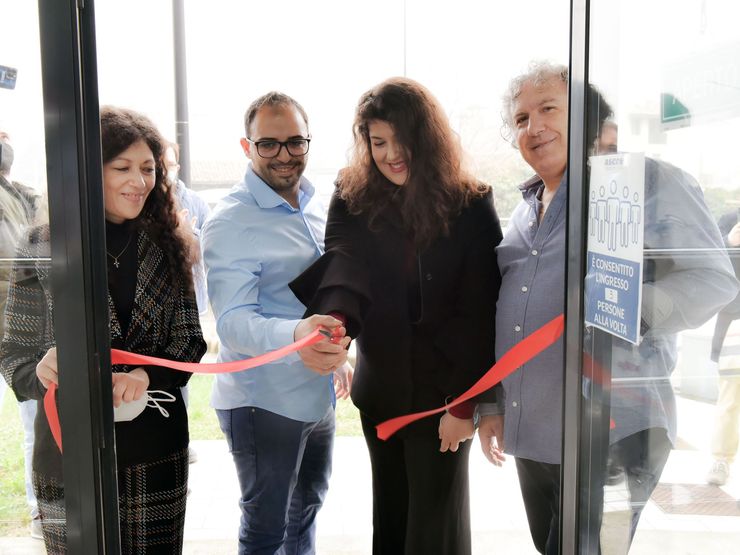 Carta da parati floreale verde scuro con fiori rosa e color pesca, pavoni e tromba delle scale.