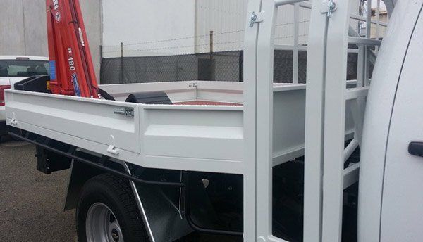 A Beautiful White Truck with A Crane — Welshpool, WA — PTE Group Pty Ltd