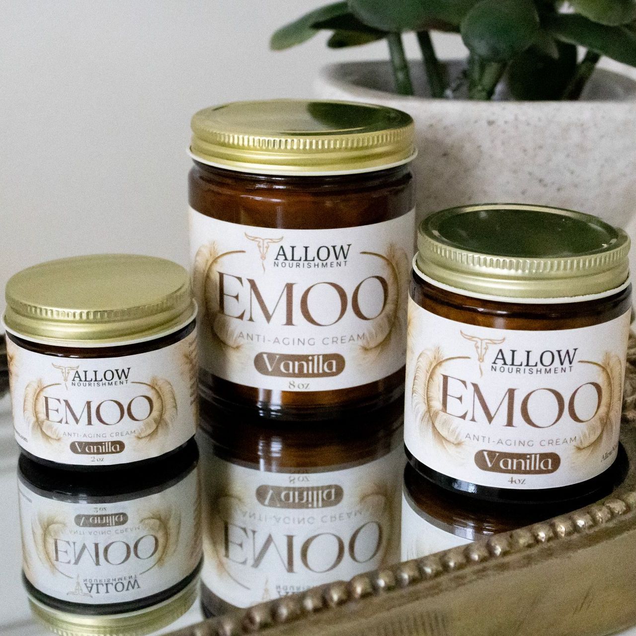 4 jars of Allow Nourishment's Emoo Anti-Aging Cream